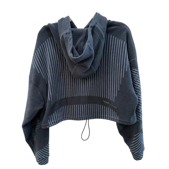 Women's Size Small Nike Pro Therma Fit ADV Fleece Crop Stretch Hoodie Blue - Picture 7 of 8